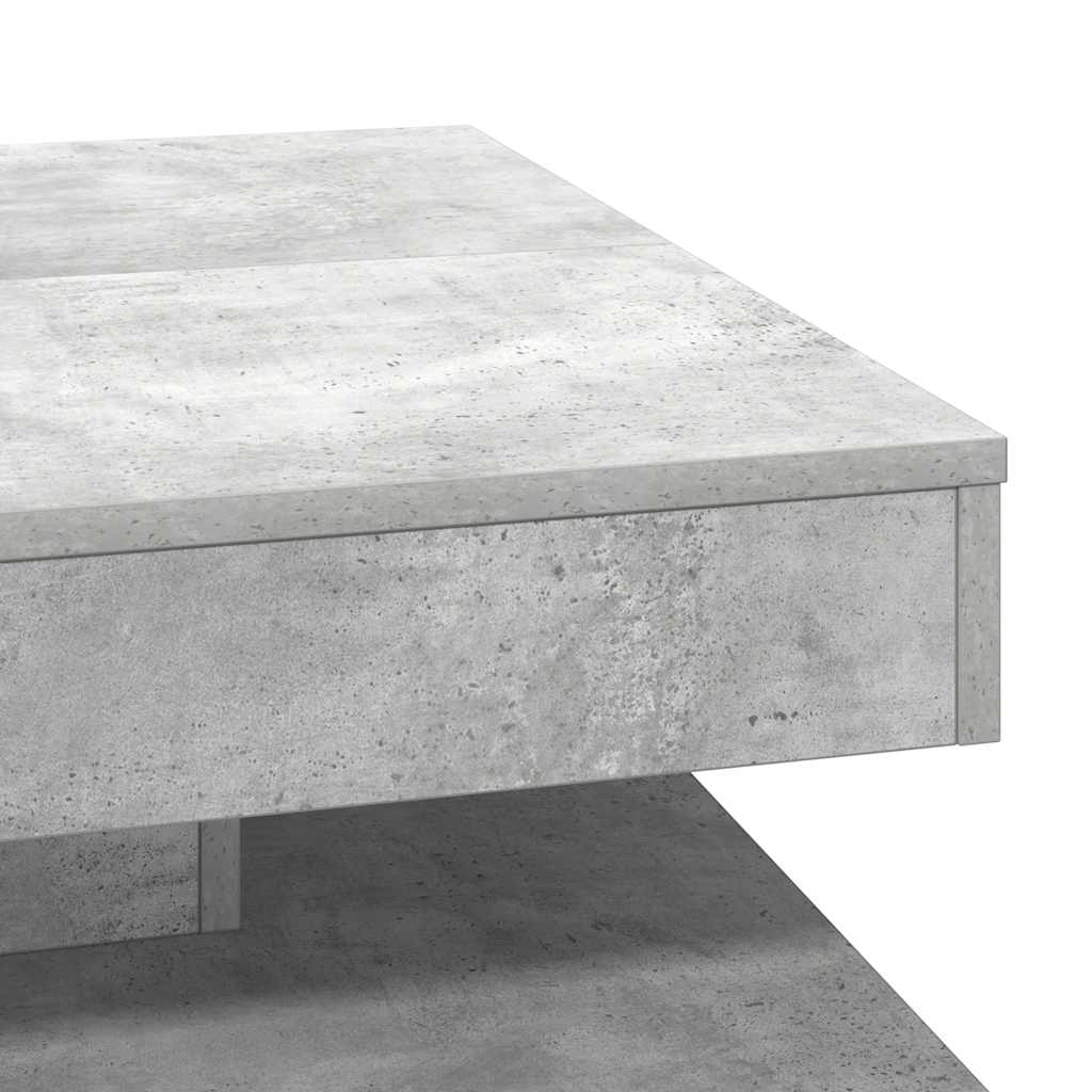 vidaXL Coffee Table 360-Degree Rotatable Concrete Grey 70x70x34,5 cm
