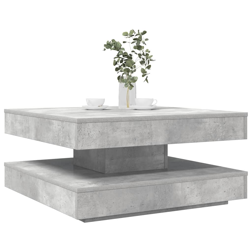 vidaXL Coffee Table 360-Degree Rotatable Concrete Grey 70x70x34,5 cm