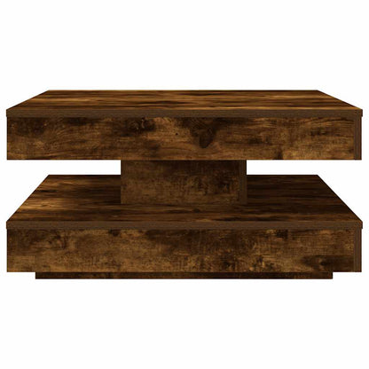 vidaXL Coffee Table 360-Degree Rotatable Smoked Oak 70x70x34.5 cm
