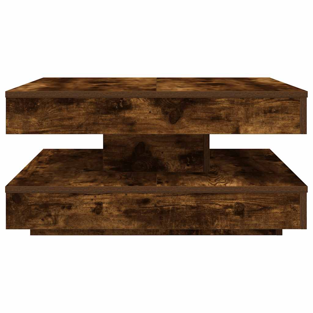 vidaXL Coffee Table 360-Degree Rotatable Smoked Oak 70x70x34.5 cm