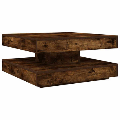 vidaXL Coffee Table 360-Degree Rotatable Smoked Oak 70x70x34.5 cm