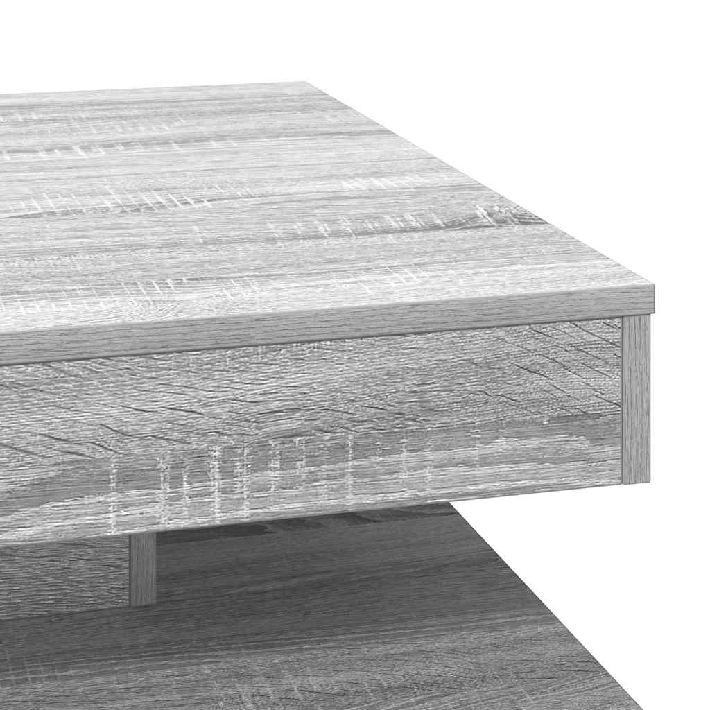 vidaXL Coffee Table 360-Degree Rotatable Grey Sonoma 70x70x34.5 cm