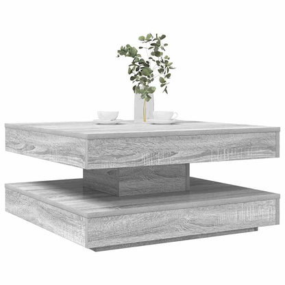 vidaXL Coffee Table 360-Degree Rotatable Grey Sonoma 70x70x34.5 cm