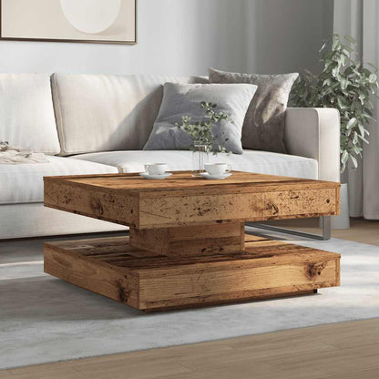 vidaXL Coffee Table 360-Degree Rotatable Old Wood 70x70x34,5 cm