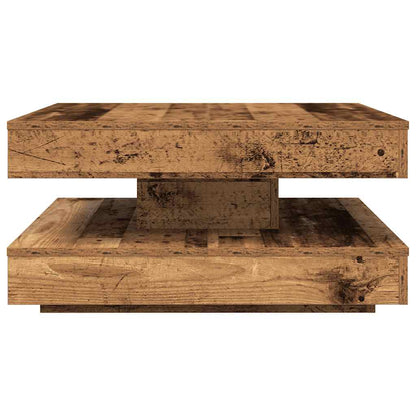vidaXL Coffee Table 360-Degree Rotatable Old Wood 70x70x34,5 cm