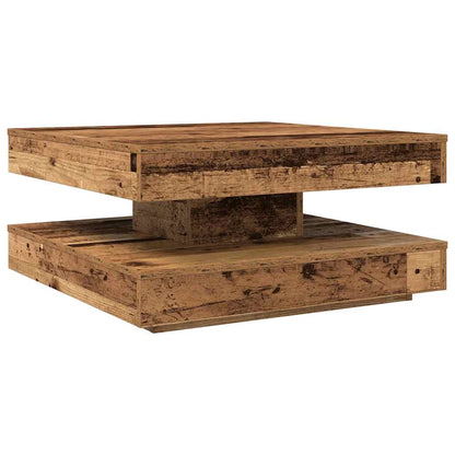 vidaXL Coffee Table 360-Degree Rotatable Old Wood 70x70x34,5 cm