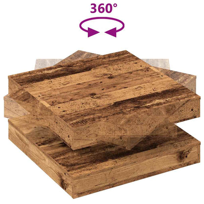 vidaXL Coffee Table 360-Degree Rotatable Old Wood 70x70x34,5 cm