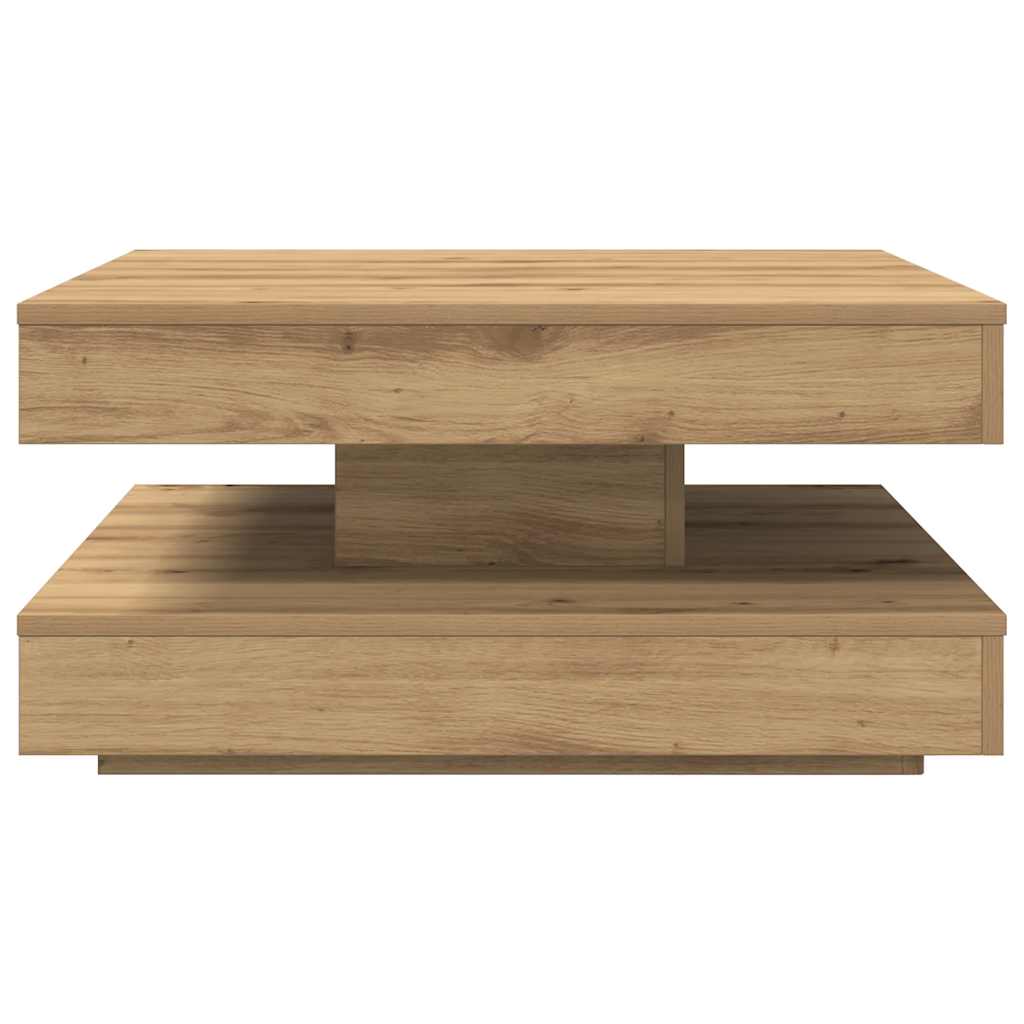 vidaXL Coffee Table 360-Degree Rotatable Artisan Oak 70x70x34,5 cm