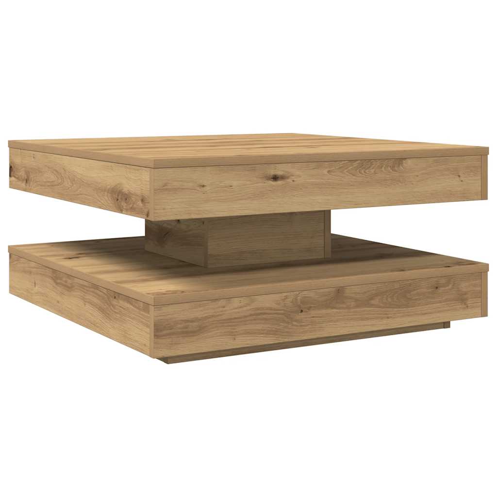 vidaXL Coffee Table 360-Degree Rotatable Artisan Oak 70x70x34.5 cm