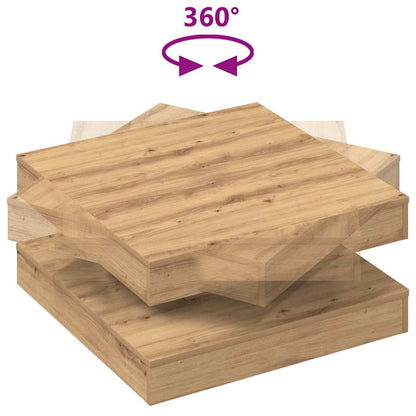 vidaXL Coffee Table 360-Degree Rotatable Artisan Oak 70x70x34.5 cm