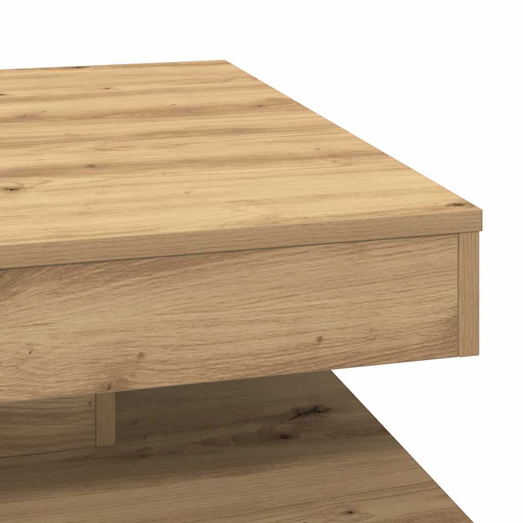 vidaXL Coffee Table 360-Degree Rotatable Artisan Oak 70x70x34,5 cm