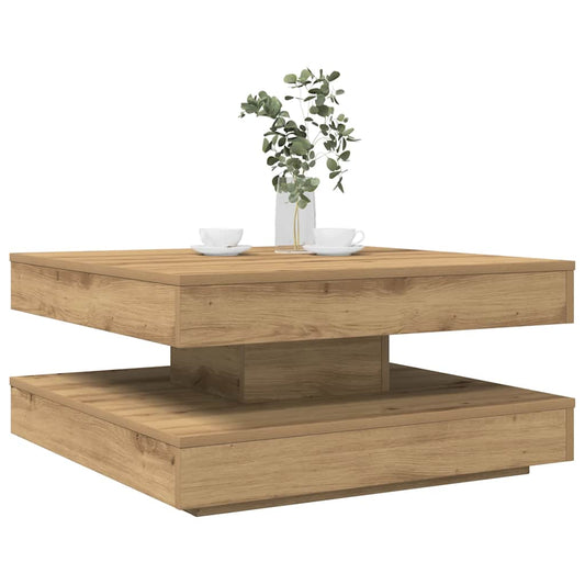 vidaXL Coffee Table 360-Degree Rotatable Artisan Oak 70x70x34.5 cm