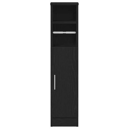 vidaXL Bathroom Cabinet with Roll Holder Black 20,5x22x90 cm