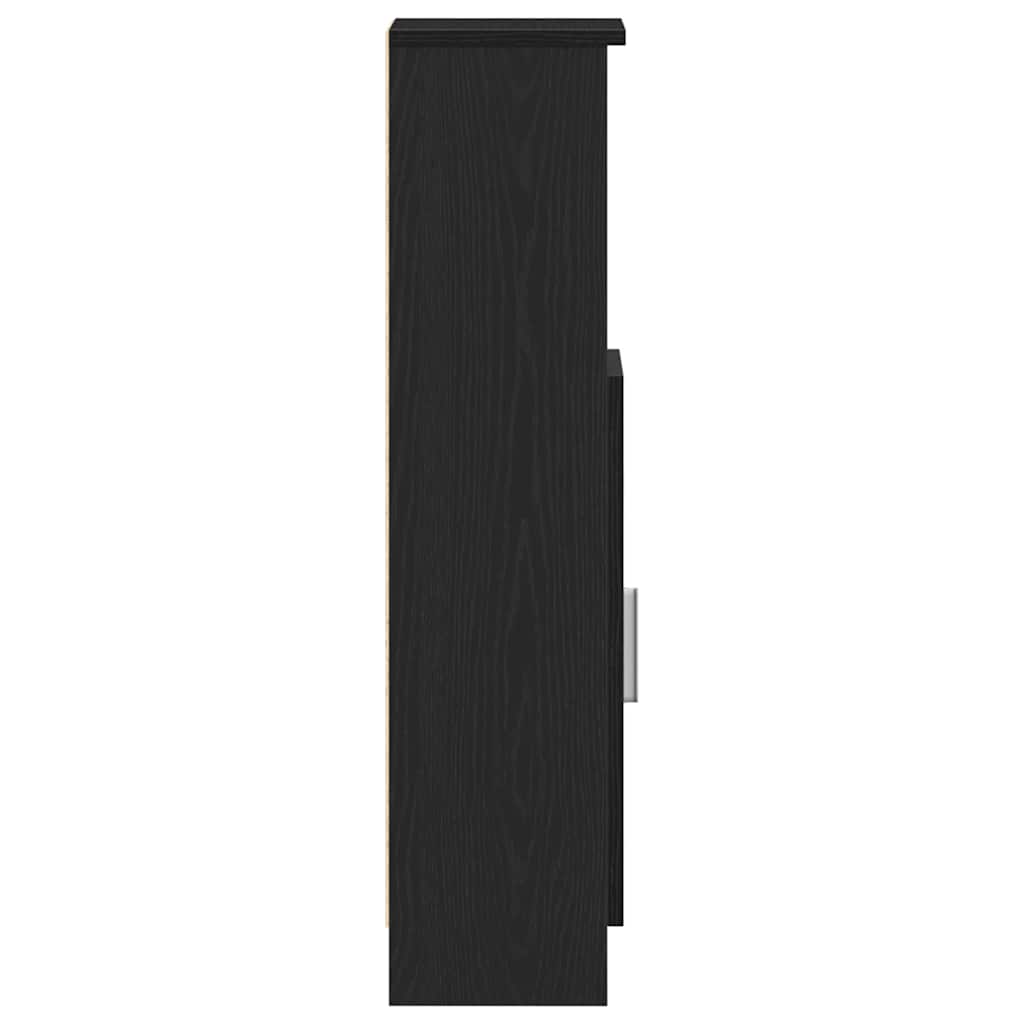 vidaXL Bathroom Cabinet with Roll Holder Black 20,5x22x90 cm