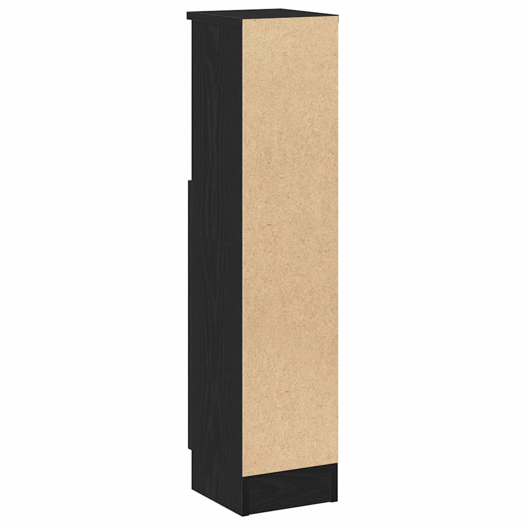 vidaXL Bathroom Cabinet with Roll Holder Black 20,5x22x90 cm