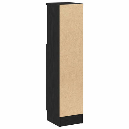vidaXL Bathroom Cabinet with Roll Holder Black 20,5x22x90 cm