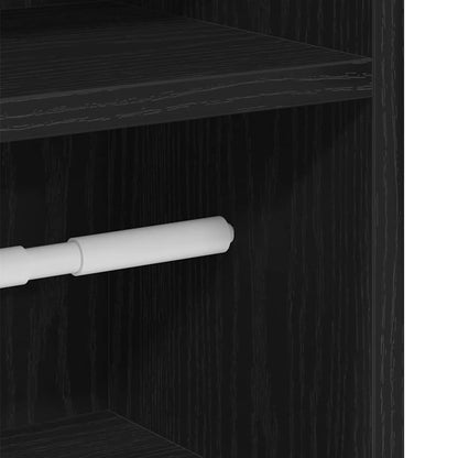 vidaXL Bathroom Cabinet with Roll Holder Black 20,5x22x90 cm