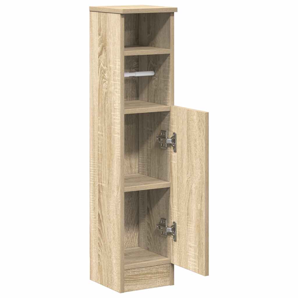 vidaXL Bathroom Cabinet with Roll Holder Sonoma Oak 20.5x22x90 cm