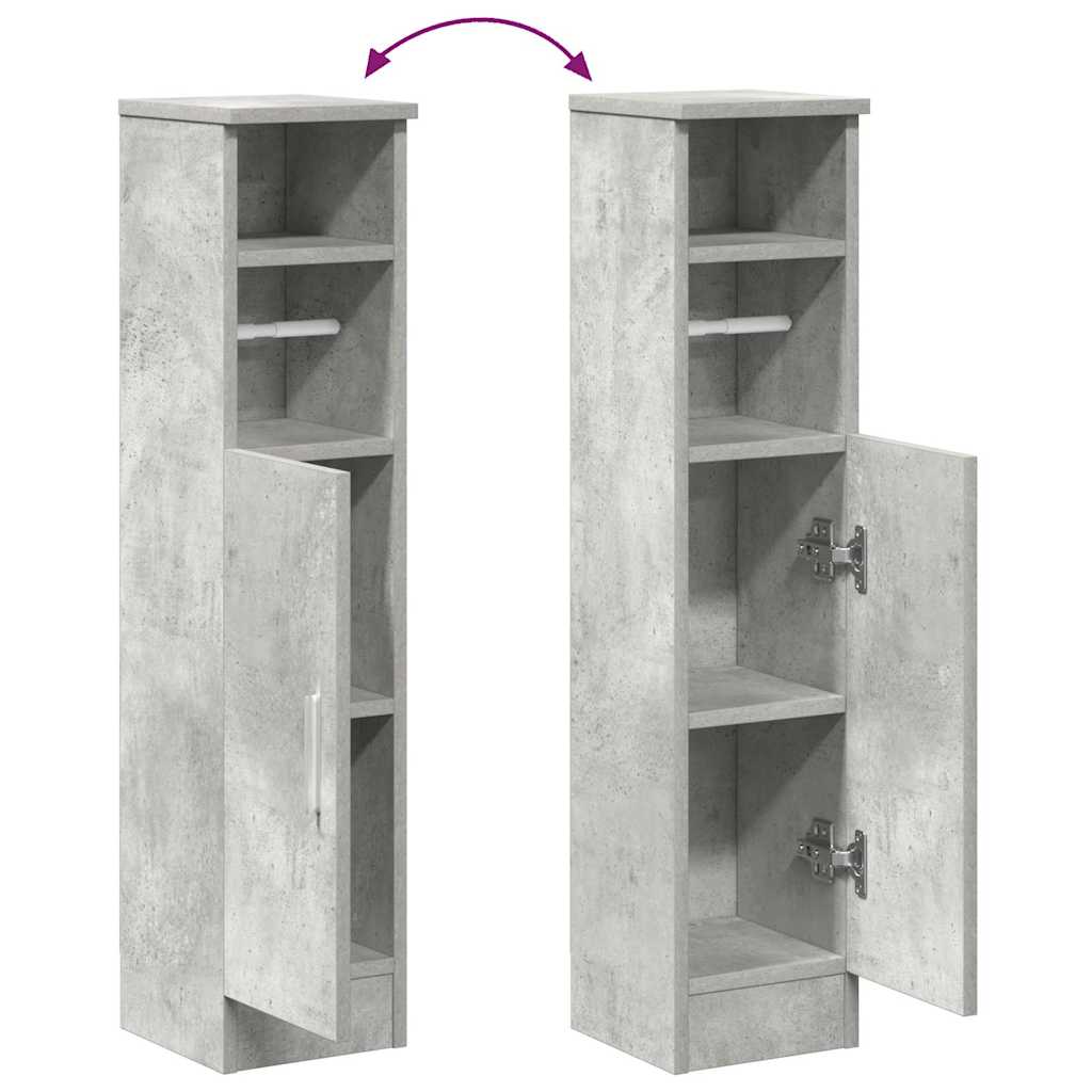 vidaXL Bathroom Cabinet with Roll Holder Concrete Grey 20.5x22x90 cm