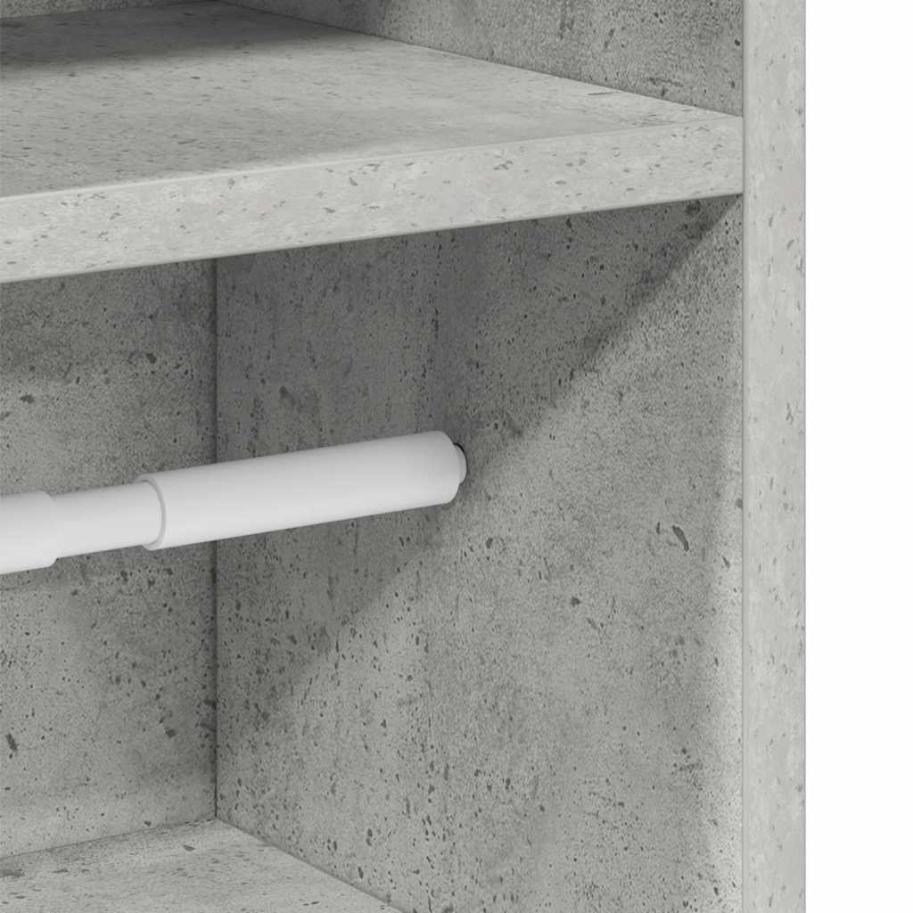 vidaXL Bathroom Cabinet with Roll Holder Concrete Grey 20.5x22x90 cm