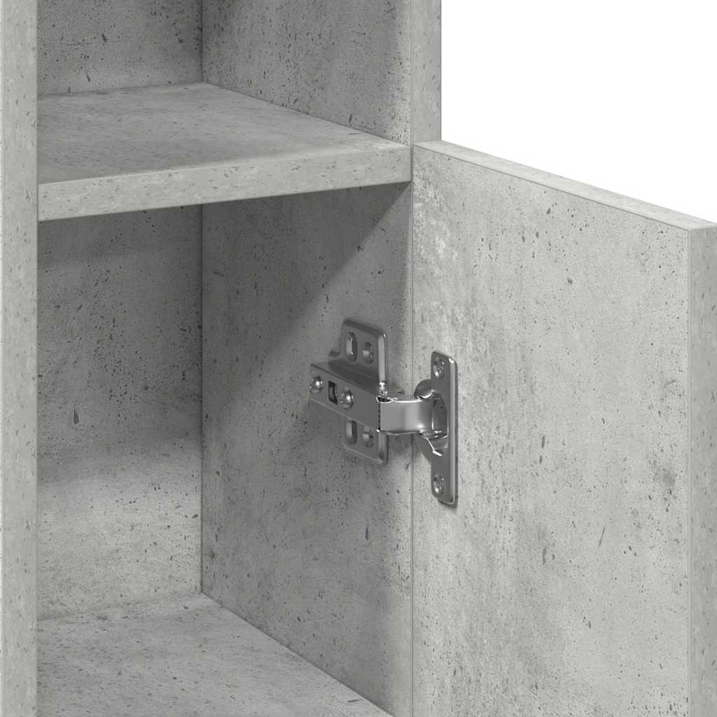 vidaXL Bathroom Cabinet with Roll Holder Concrete Grey 20.5x22x90 cm