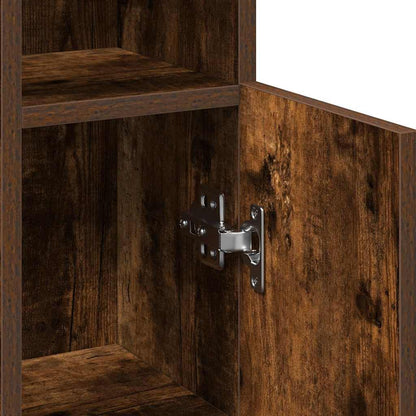 vidaXL Bathroom Cabinet with Roll Holder Smoked Oak 20.5x22x90 cm
