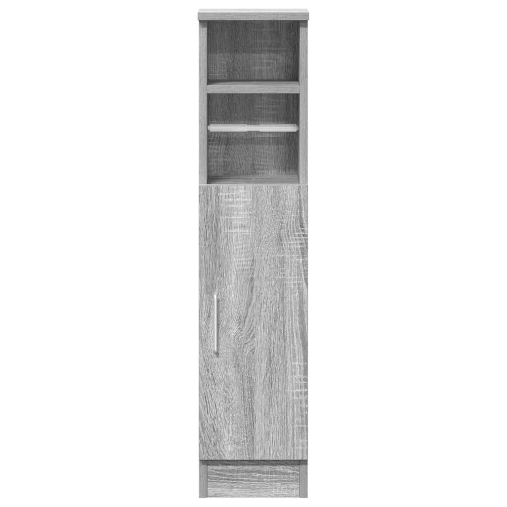 vidaXL Bathroom Cabinet with Roll Holder Grey Sonoma 20.5x22x90 cm