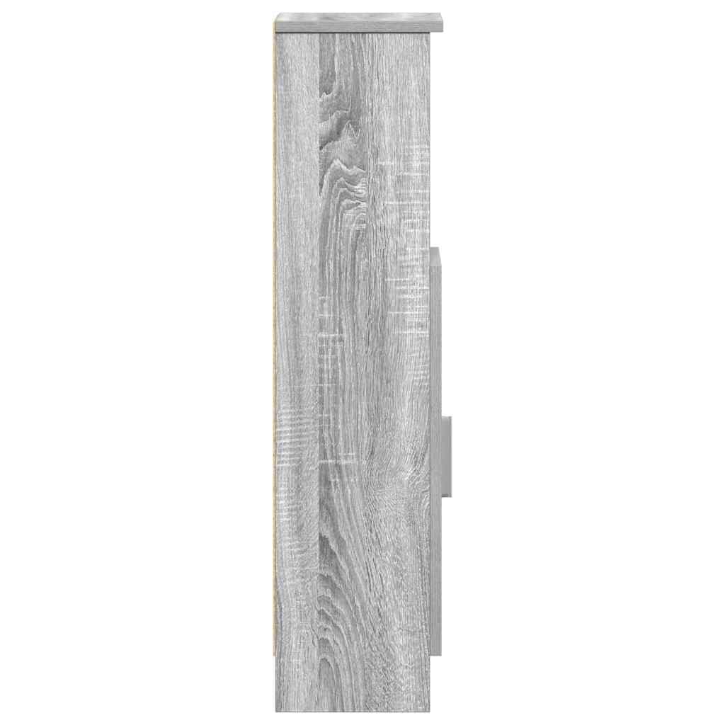 vidaXL Bathroom Cabinet with Roll Holder Grey Sonoma 20.5x22x90 cm