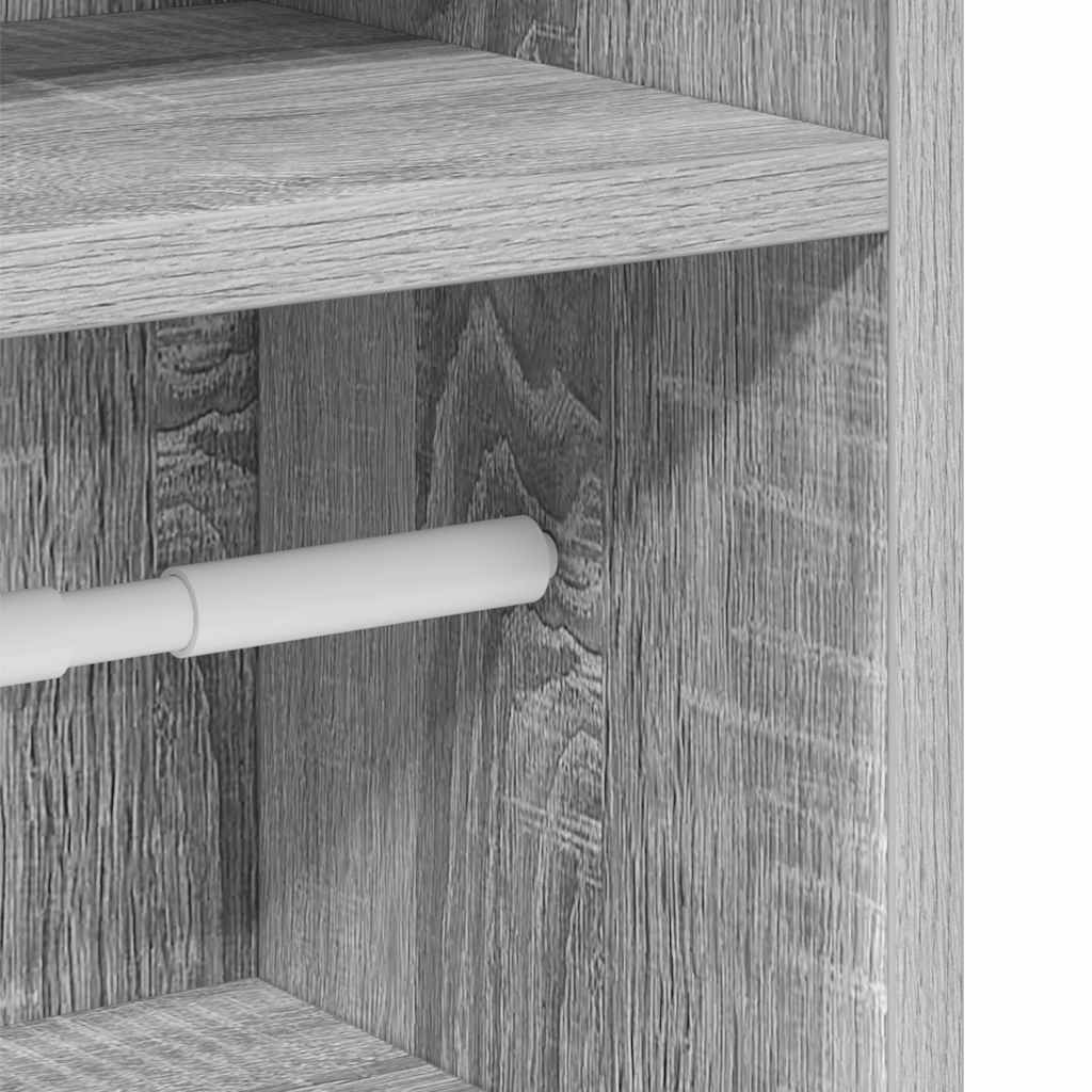 vidaXL Bathroom Cabinet with Roll Holder Grey Sonoma 20.5x22x90 cm