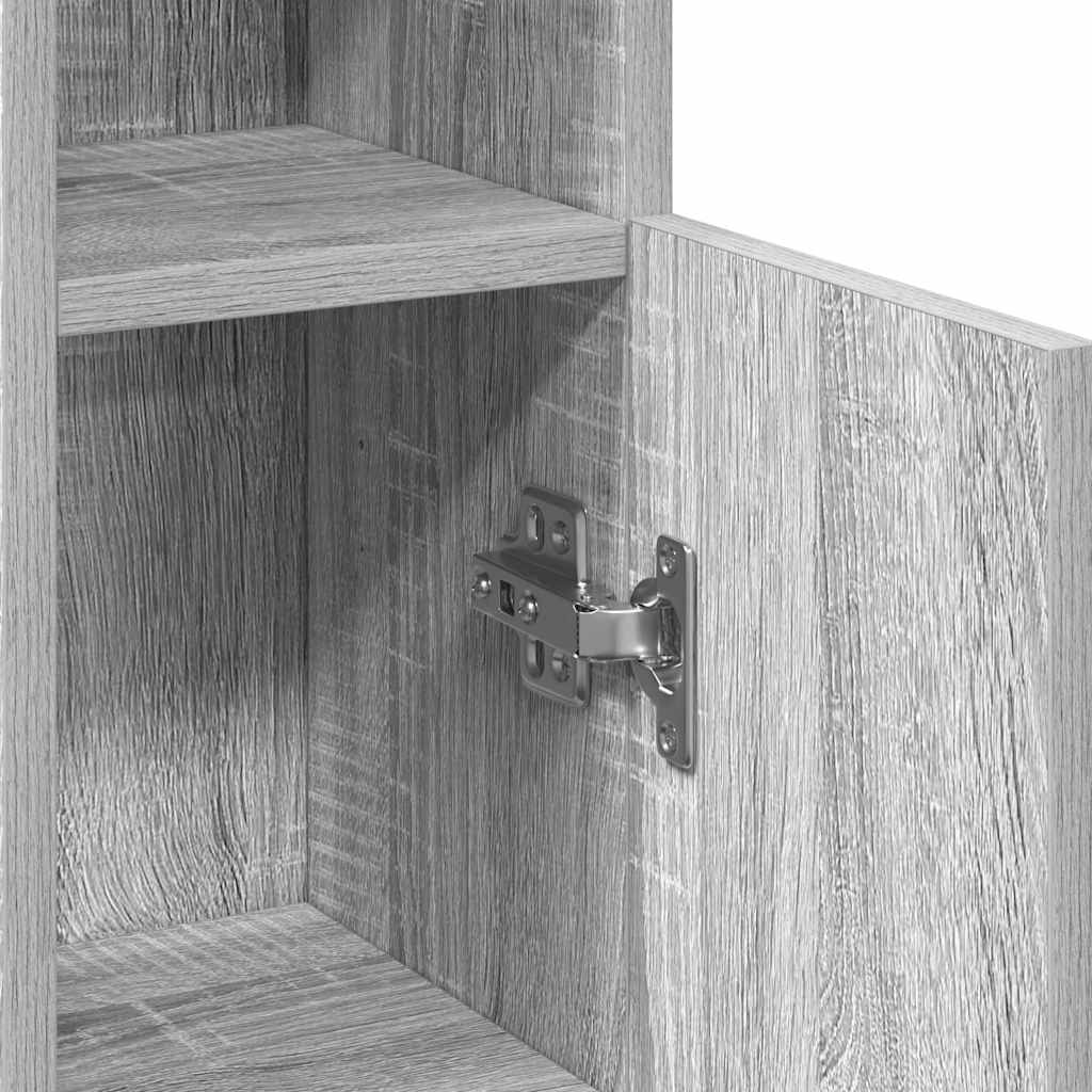 vidaXL Bathroom Cabinet with Roll Holder Grey Sonoma 20.5x22x90 cm