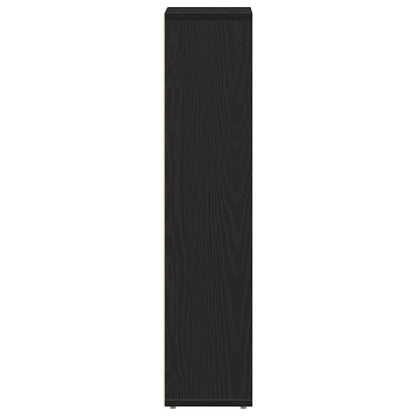 vidaXL Bathroom Cabinet with Roll Holder Black 20.5x20x90 cm