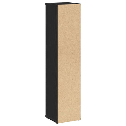 vidaXL Bathroom Cabinet with Roll Holder Black 20.5x20x90 cm