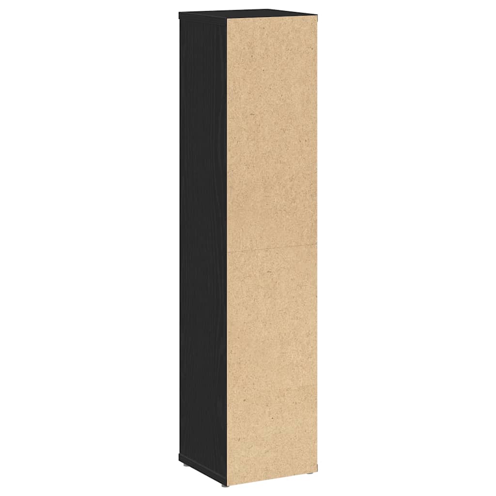 vidaXL Bathroom Cabinet with Roll Holder Black 20.5x20x90 cm