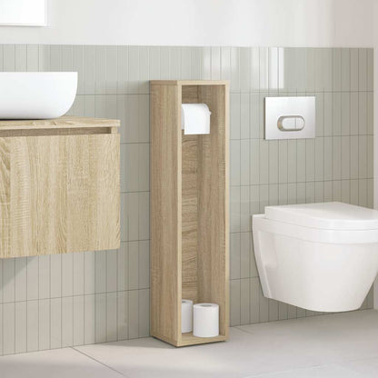 vidaXL Bathroom Cabinet with Roll Holder Sonoma Oak 20.5x20x90 cm