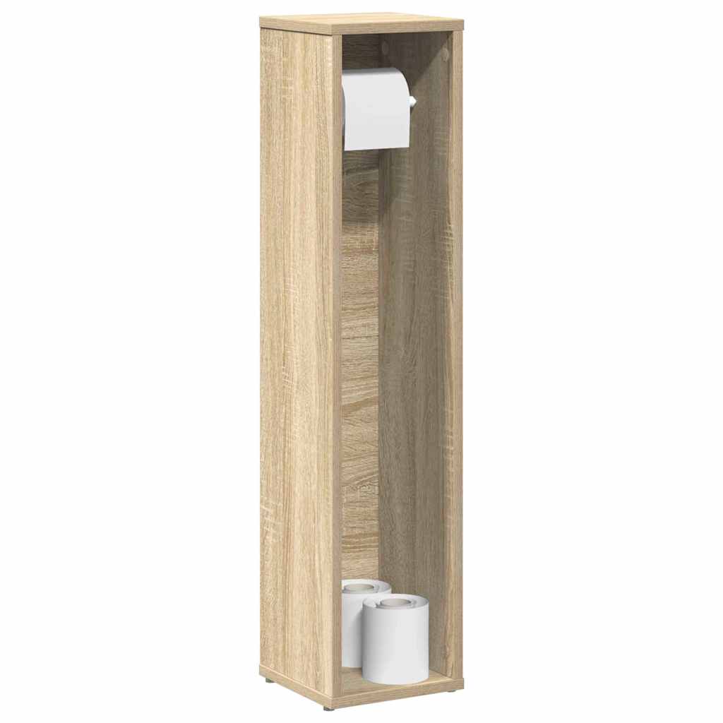 vidaXL Bathroom Cabinet with Roll Holder Sonoma Oak 20.5x20x90 cm