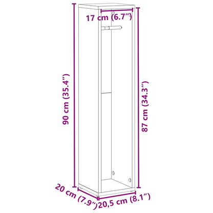 vidaXL Bathroom Cabinet with Roll Holder Concrete Grey 20.5x20x90 cm