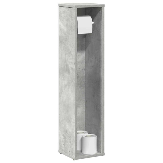 vidaXL Bathroom Cabinet with Roll Holder Concrete Grey 20.5x20x90 cm