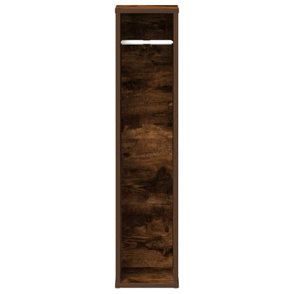 vidaXL Bathroom Cabinet with Roll Holder Smoked Oak 20.5x20x90 cm