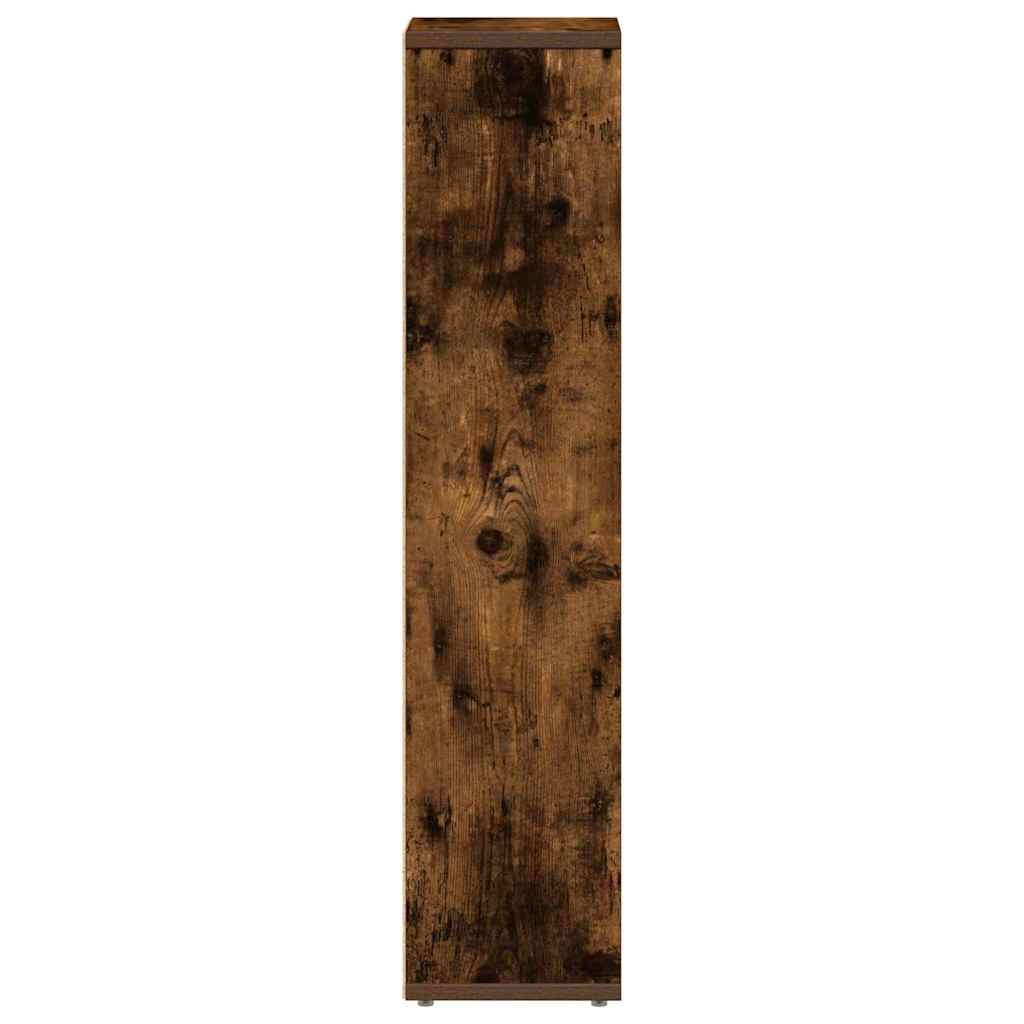 vidaXL Bathroom Cabinet with Roll Holder Smoked Oak 20.5x20x90 cm
