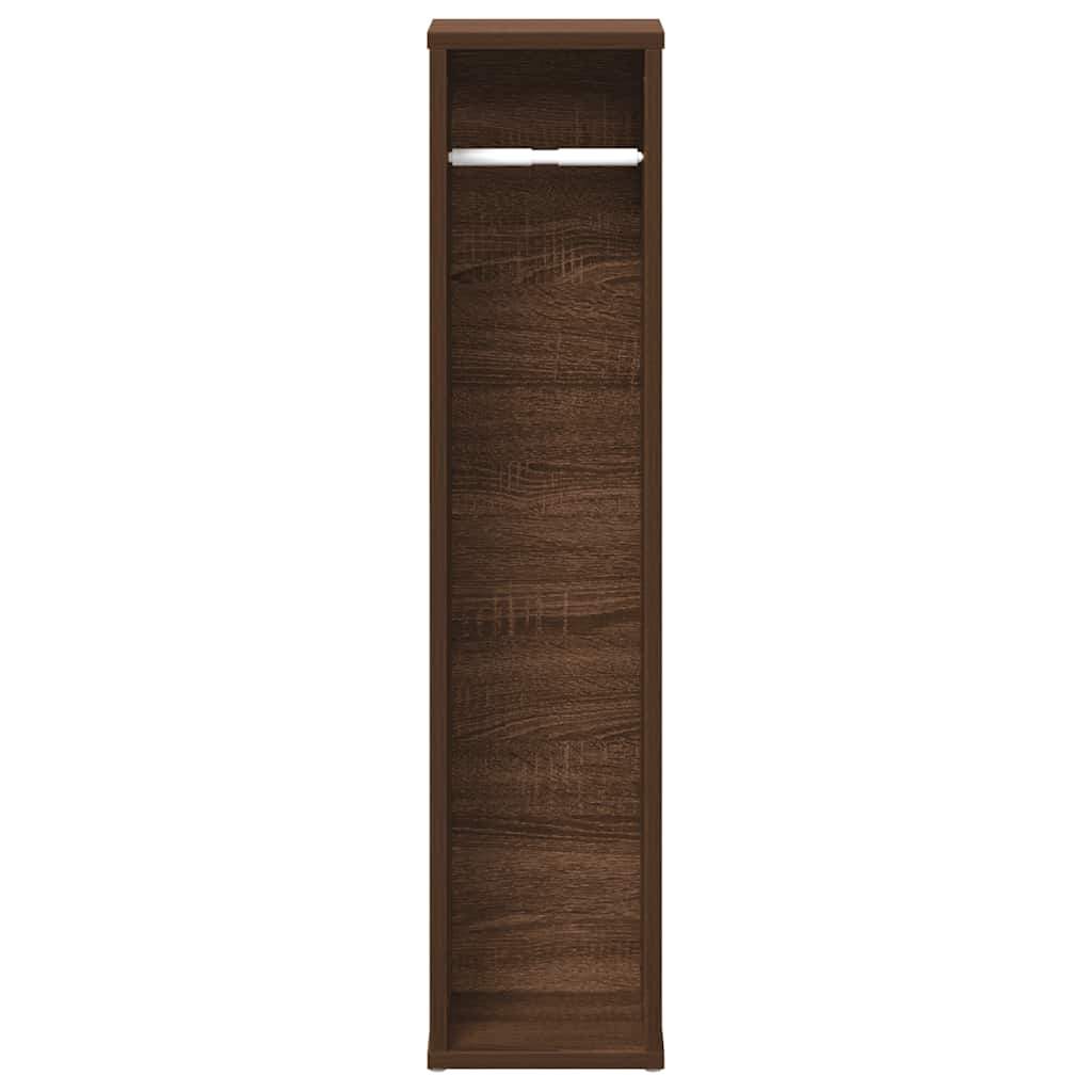 vidaXL Bathroom Cabinet with Roll Holder Brown Oak 20.5x20x90 cm