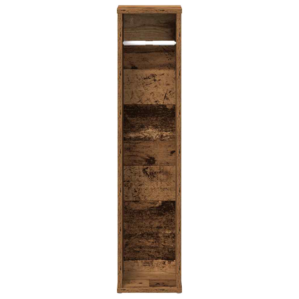 vidaXL Bathroom Cabinet with Roll Holder Old Wood 20.5x20x90 cm