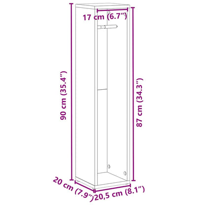 vidaXL Bathroom Cabinet with Roll Holder Artisan Oak 20.5x20x90 cm