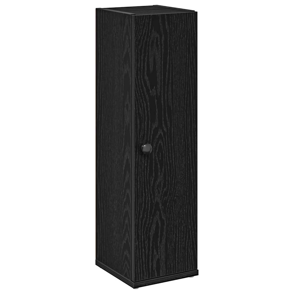 vidaXL Bathroom Cabinet with Roll Holder Black 20.5x22x72 cm