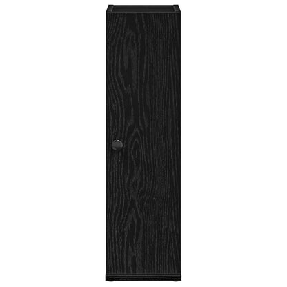 vidaXL Bathroom Cabinet with Roll Holder Black 20.5x22x72 cm