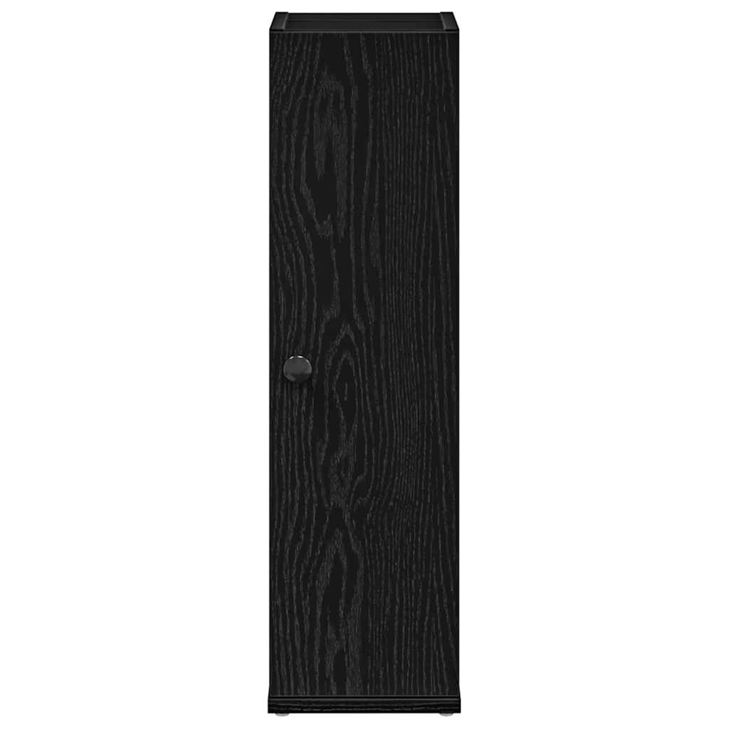 vidaXL Bathroom Cabinet with Roll Holder Black 20,5x22x72 cm