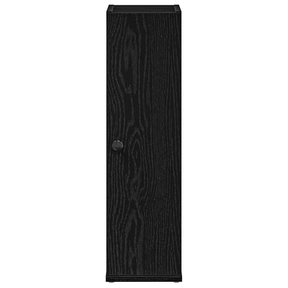 vidaXL Bathroom Cabinet with Roll Holder Black 20,5x22x72 cm
