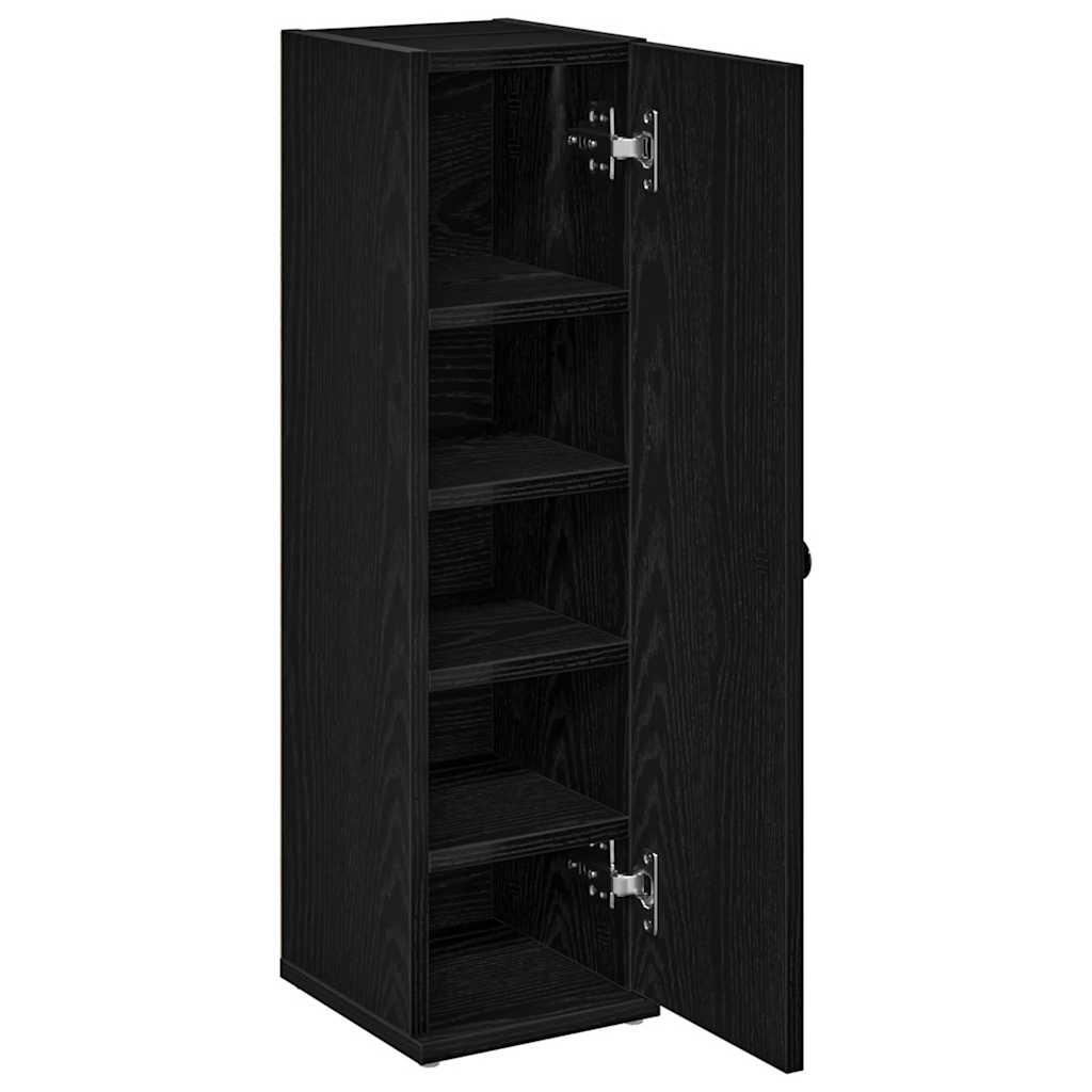 vidaXL Bathroom Cabinet with Roll Holder Black 20,5x22x72 cm