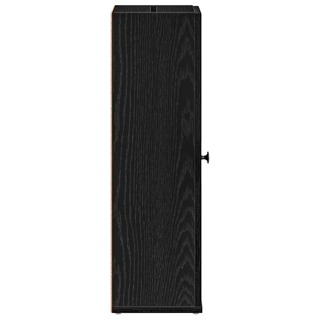 vidaXL Bathroom Cabinet with Roll Holder Black 20.5x22x72 cm
