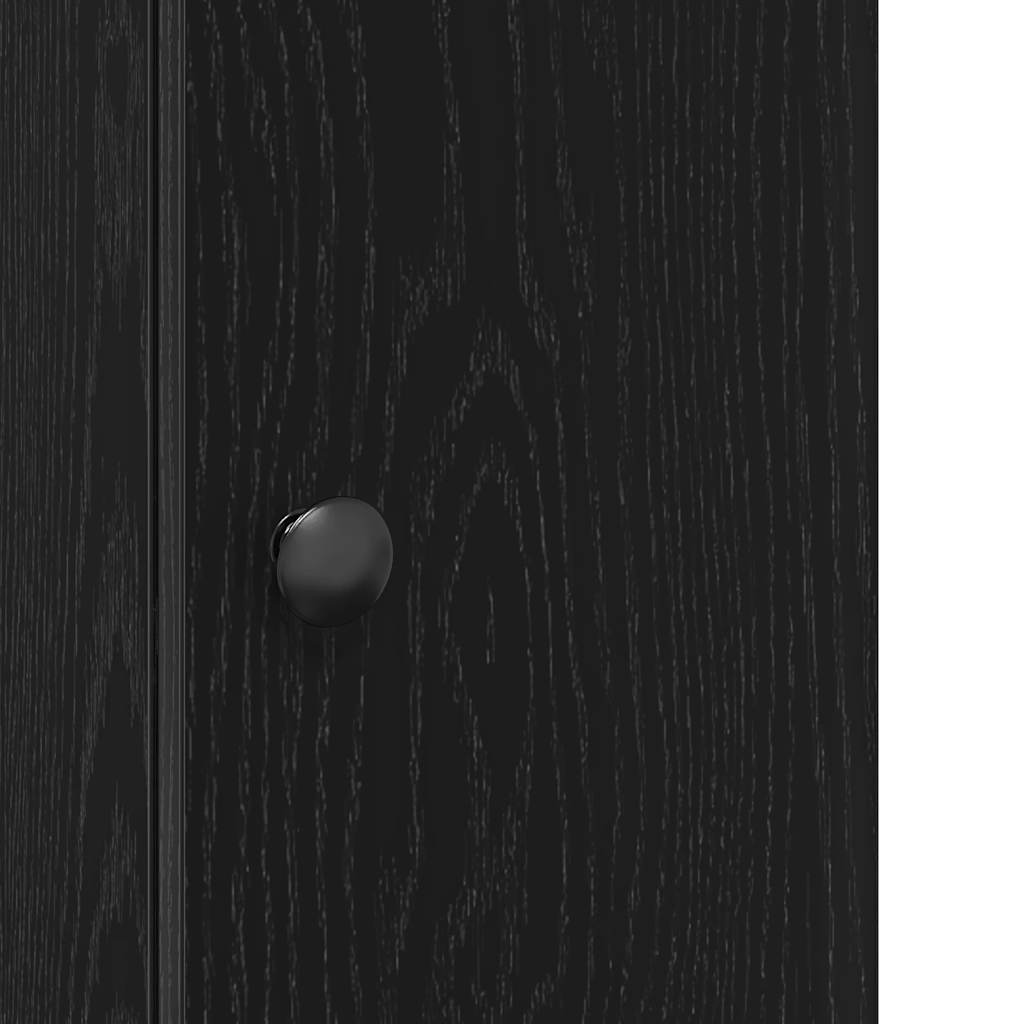 vidaXL Bathroom Cabinet with Roll Holder Black 20.5x22x72 cm
