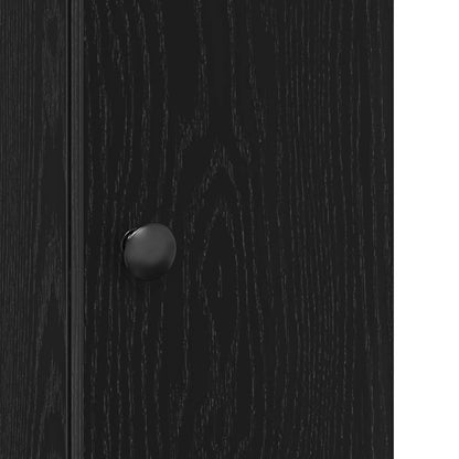 vidaXL Bathroom Cabinet with Roll Holder Black 20.5x22x72 cm